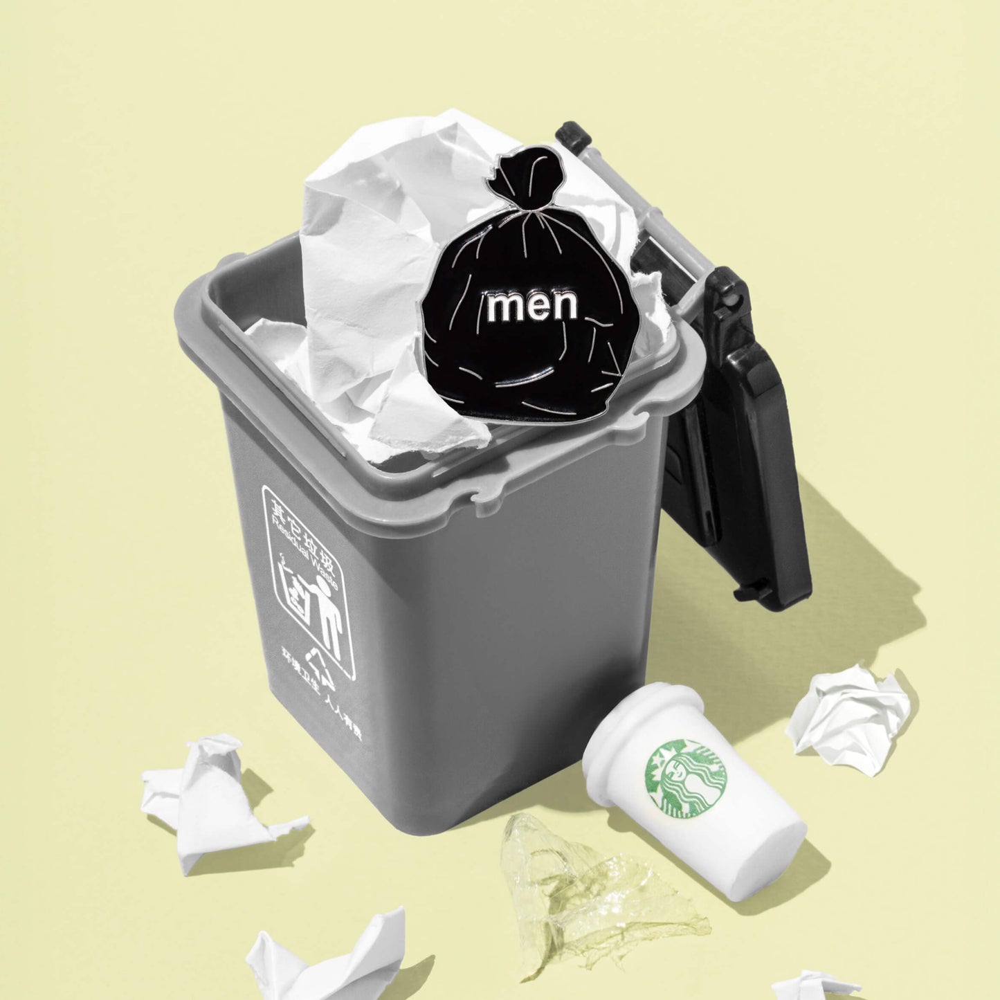 Men Are Trash Enamel Pin