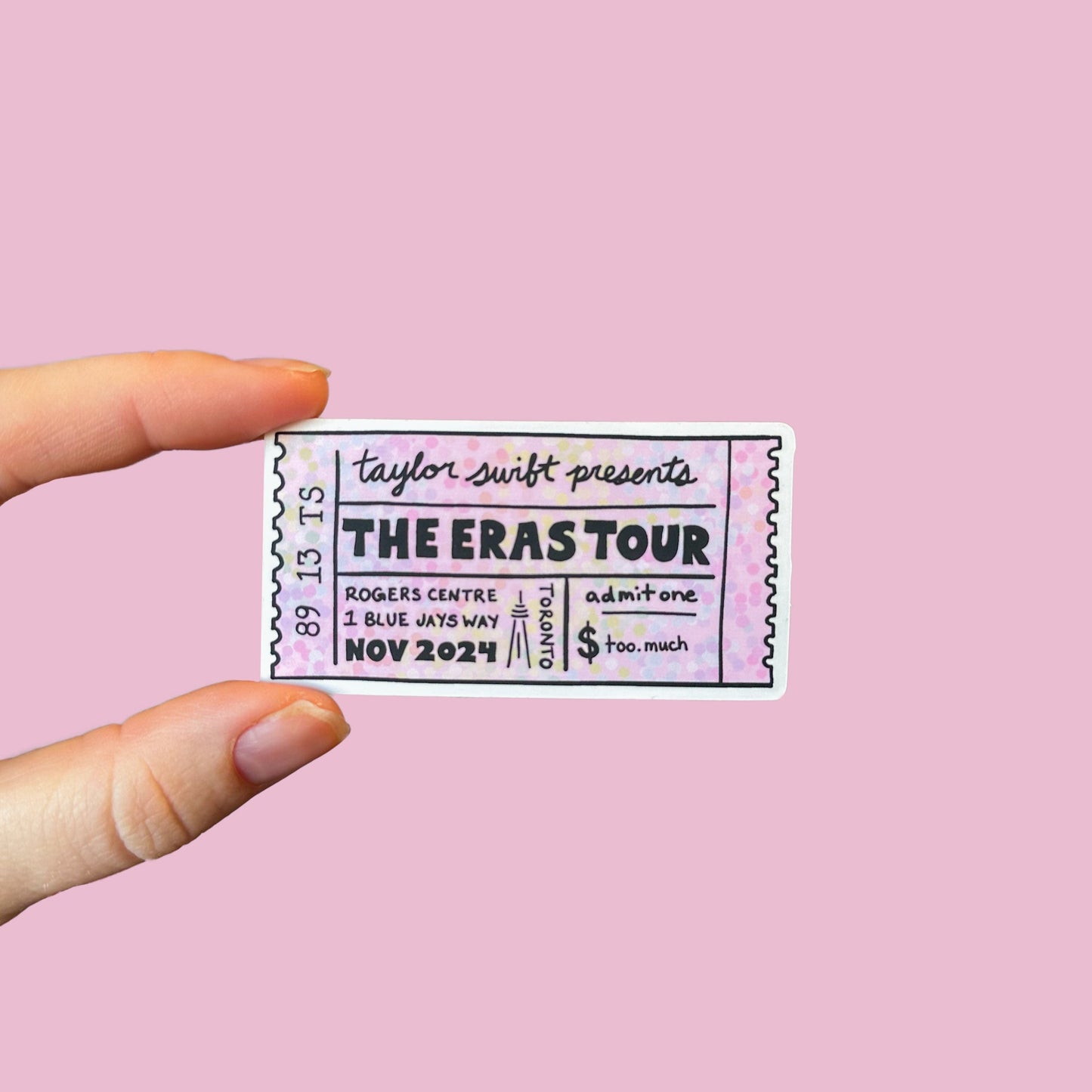 Eras Tour Toronto Ticket Waterproof Sticker