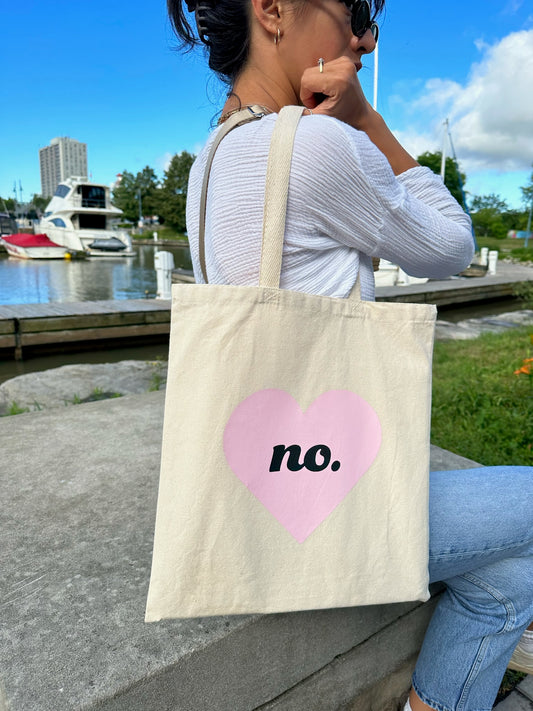 "No" Heart Tote Bag