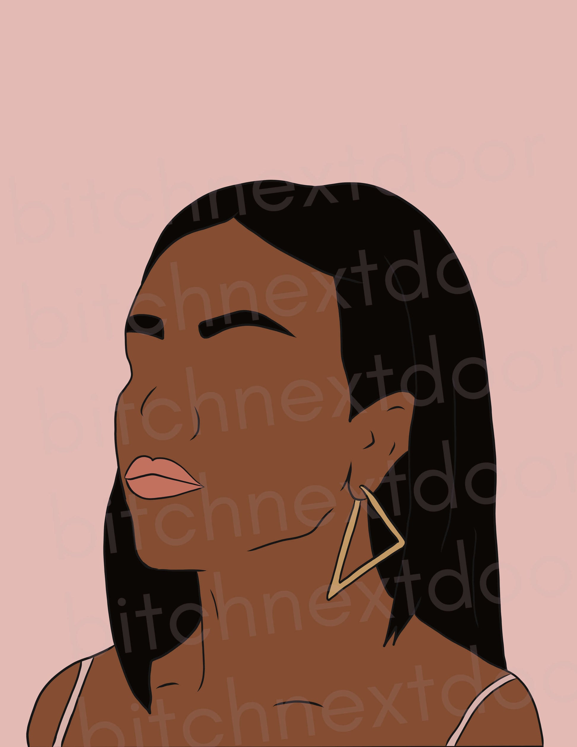 Inspirational digital drawing of michelle obama, available as a hanging art print